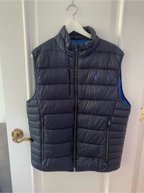 Chervò Men’s Quilted Golf Puffer Vest Navy | Size 56 / Approx. US XL